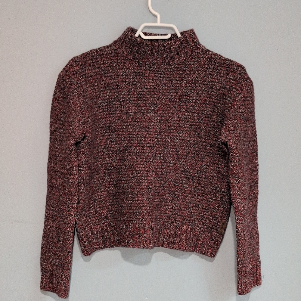 Roots Croped Wool Knitted Sweater - Black and Red